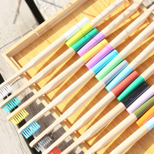 17pcs Bamboo Toothbrush Set, Soft Toothbrush, Biodegradable Natural and Eco-Friendly 1