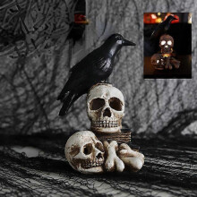 Halloweenská živicová žiariaca kostra vrana pouličná lampa pre domáci stôl strašidelný dom bar hororové rekvizity halloweenske párty de