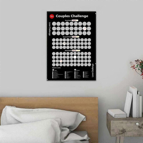 Couples Scratch Off Poster Date Night Challenge Ideas Romantic Wall Art Gift for Partners 1