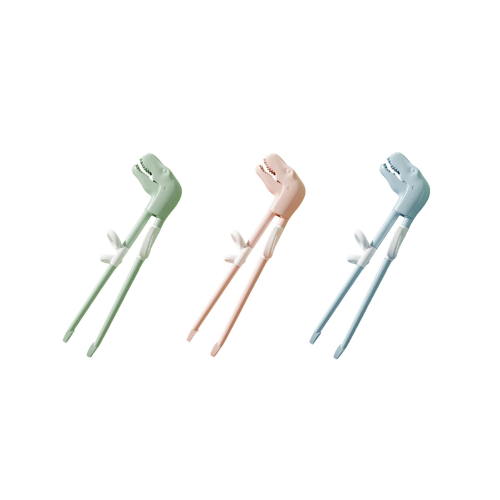 3Pcs Dinosaur Design Training Chopsticks Jagged Head TPR Healthy Safe Training Chopsticks Helpers