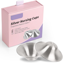Stillhütchen aus 925er Sterlingsilber, Stillbecher aus Silber, Brusthütchen für Neugeborene, Stillhütchen und Stilleinlagen von Essenti