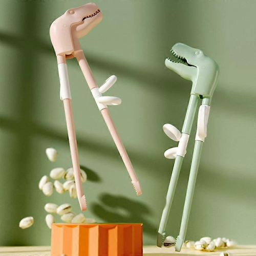 3Pcs Dinosaur Design Training Chopsticks Jagged Head TPR Healthy Safe Training Chopsticks Helpers 1