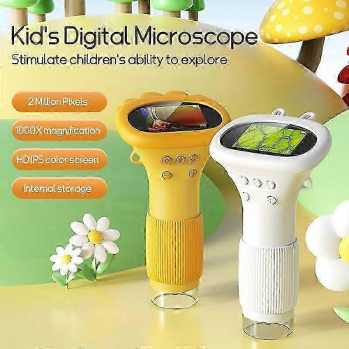 Children's Portable Digital Microscope, 2-inch Screen, Science Gift for 3-12 Years Old - Orange 1