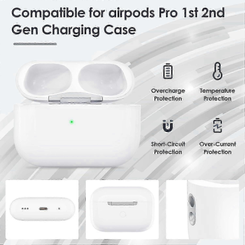 Wireless Charging Case Replacement Compatible with AirPods Pro 2nd Gen Bluetooth Sync Support 1