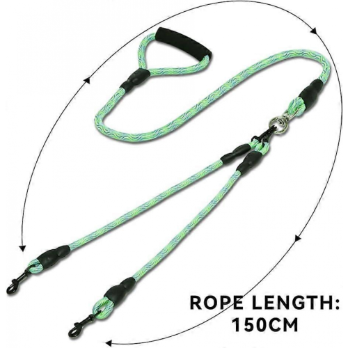 Double dog leash, detachable double dog leash 1