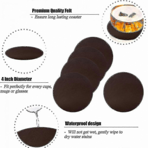 Durable Non-Slip Table Coasters with Spill Protection for Desk Use Common Fit 1