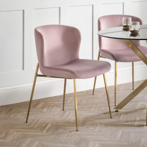 Set Of 2 Harper Dining Chairs - Dusky Pink