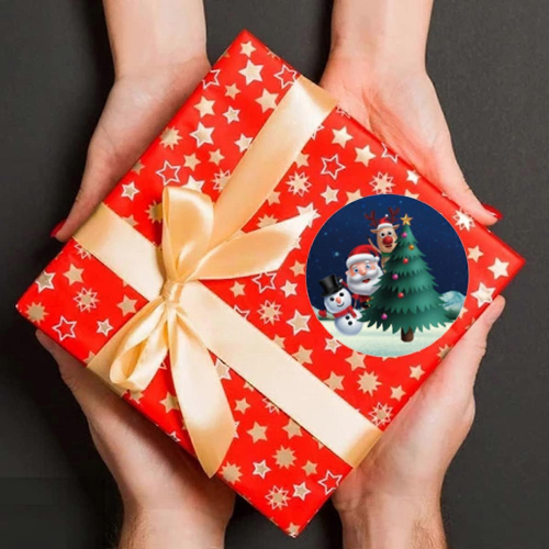 Weihnachtsaufkleber, rund, selbstklebend 2