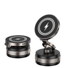 D1W Magnetische Autohalterung mit kabellosem Ladegerät, 360 faltbar, mit Vakuum-Saugfunktion