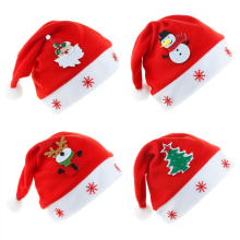 Weihnachtsmütze für Kinder, 4-teiliges Weihnachtsmannmützen-Set, Plüsch-Weihnachtsmützen, Weihnachtsmannmützen-Kostüm für die Weihnacht