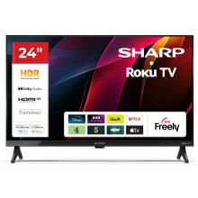 SHARP 24 Inch TV HD Roku Smart TV with Freely 24HD2225K 3 HDMI Inputs