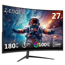 Z-Edge 27 Inch Curved Gaming Monitor 180Hz Full HD 16:9 Curved Screen HDMI & DisplayPort