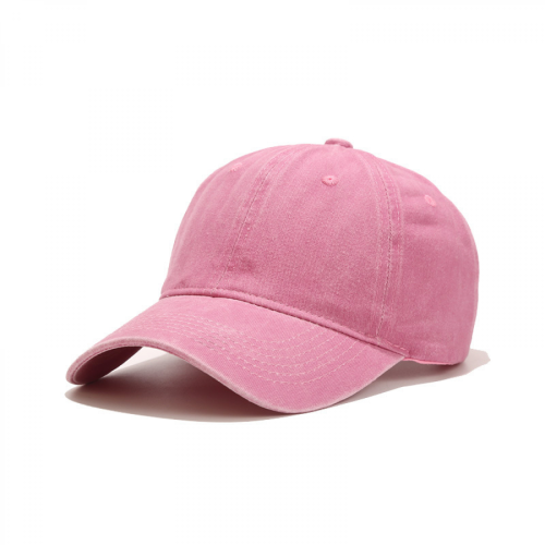 Gorra de béisbol rosa para mujer, ajustable, de algodón.