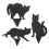 Metal Cat Garden Decor 3 Pcs Set with Reflective Eyes and Peg Insert 2