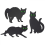 Metal Cat Garden Decor 3 Pcs Set with Reflective Eyes and Peg Insert 4