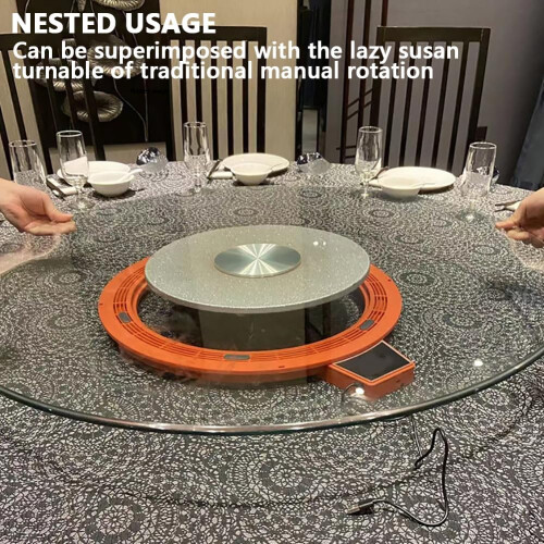 Universal Electric Lazy Susan Plate, Automatic Rotating Table Bowl Base, Black 1
