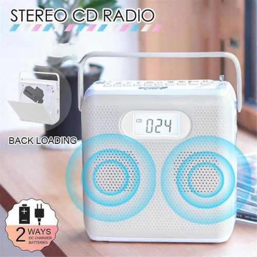 Portable Bluetooth CD Player with Vertical Design, CD Speakers, FM Radio, Support USB, AUX ,and LCD Display 1