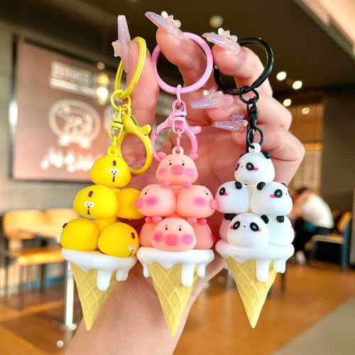 Animal Shaped Pendant Backpack Hanging Charm Delicate PVC Keychain Charm 2