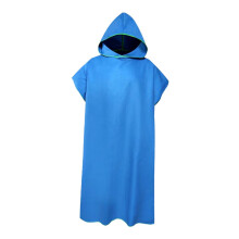 Microfibre Surf Poncho Hooded Bathrobe Beach Towel with Hood Swimming Towel for Pool blue