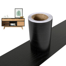 SelfAdhesive Borders for Walls, 1000 x 10 cm, Black Wood Grain, Waterproof