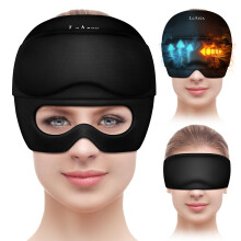 Migraine Relief Cap with Gel Eye Mask, Headache Relief Cap Ice Head Wrap Hot and Cold Therapy Hat