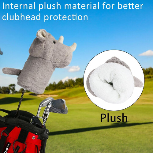 Rhino Golf Club Cover – Soft Plush Protector, Fun Driver Headcover 2
