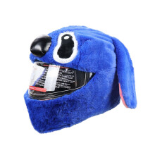 Motorcycle Helmet Cover Plush, Cartoon Plush Cover, Blue