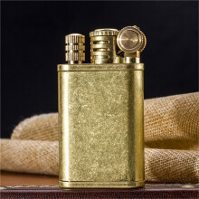2 In 1 Oil Lighter Vintage Brass Lighter Refillable Kerosene Lighter Waterproof Antique Trench Style