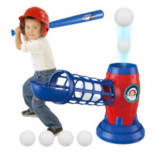 Electric Baseball Set, Automatic Launcher with 6 EVA Balls, Bat, Racket