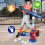 Electric Baseball Set, Automatic Launcher with 6 EVA Balls, Bat, Racket 2