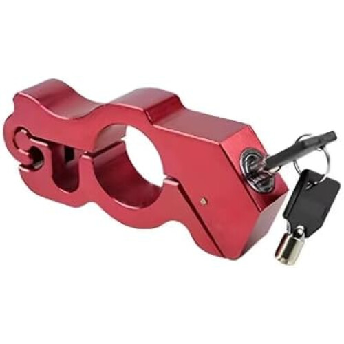 Motorcycle Lock Universal Handlebar Lock  Security AntiTheft For Scooters Mopeds Bicycles ATVs Red 1