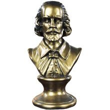 Shakespeare Bust Bronze Statue 12' Resin Sculpture for Library and Piano Decoration