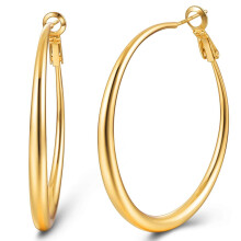 14k Gold Hoop Earrings for Women Large/Small Circle Plated Hypoallergenic