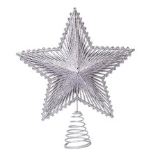 20cm Glitter Christmas Tree Topper/Ornament FivePointed Star Christmas Tree Star Decorations for Home Christmas Tree Year Silver