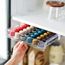 Capsule Holder for Nespresso Original 30 Coffee Capsules, SelfAdhesive No Drilling (White and Transparent)
