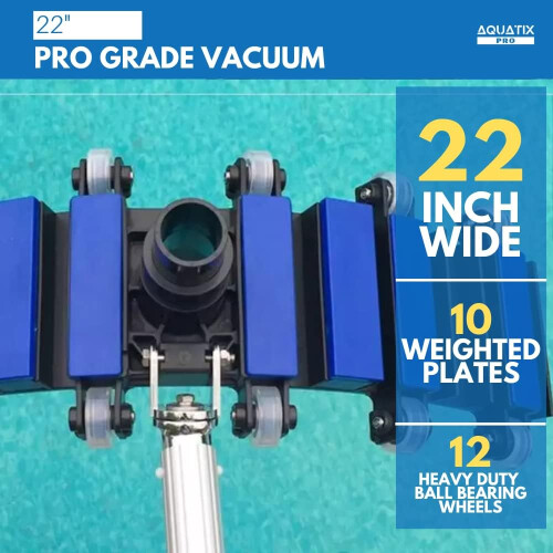 22' Extra Large Pool Vacuum Head with Weighted Plates and Accessories 2