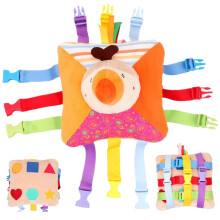 Buckle Toy, Toddler Travel Toy with 6 Pairs of Buckles, Bird Pattern Educational Toy.