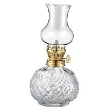 Vintage Glass Kerosene Oil Lamp Rustic Hurricane Lantern for Warm Ambient Lighting and Home Decor