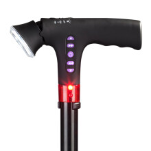 Folding Walking Stick for Elderly Adjustable Cane with LED Light Lightweight Mobility Aid for Seniors