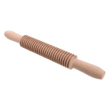 Ribbed Dough Rolling Pin for Pasta Noodles and Pastry Baking, Lightweight Textured Roller Stick for Home Bakers