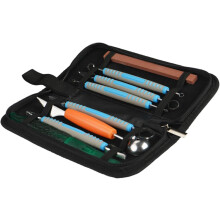 Fruit Carving Tools 9 Piece Stainless Steel Vegetable Carving Set with Ergonomic Grip and Storage Bag
