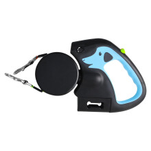 Travel Dog Leash, DualEnd Retractable Leash for Pets, Extendable for Parks, Light Blue