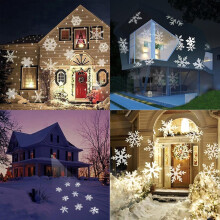 Solar Christmas Lights Outdoor Snowflake Projector, Solar Powered Waterproof LED for Garden Patio