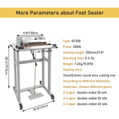 Foot Pedal Impulse Sealer 3mm/0.6mm Width Continuous Bag Heat Sealing Machine for Packaging 1