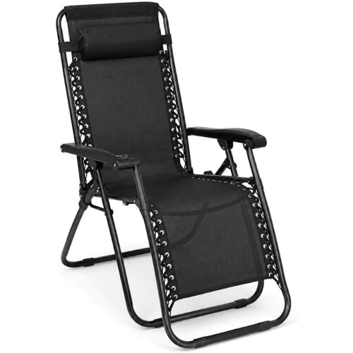 Zero Gravity Folding Sun Lounger Chair with Adjustable Headrest (1)
