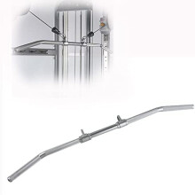 48' Wide Lat Pull Bar Double Hook Straight Bar Cable Machine Attachment Weight Fitness Pull Down Attachment for Fitness Equipment 44.5 Inch