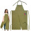 Full Coverage Cotton Canvas Pottery Apron with Split Leg, Tool Pockets and Leg Straps, Green 1