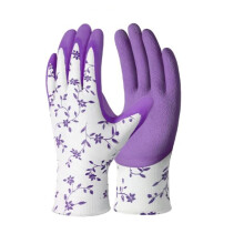 Women's Gardening Gloves Breathable Latex Outdoor Work Gloves for Planting and Weeding, 1 Purple Pair