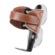 Scooter Drink Holder, Motorcycle Leather Drink Holder, EBike Water Bottle Holder, Removable Adjustable Motorcycle Drink Cup (Brown)