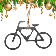 Christmas Tree Decorations with Bicycle Bike, Metal Bicycle Car Pendant, Flexible Christmas Decoration, Hanging Ornaments for Car, Home,  Black